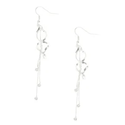 Claire's Pendantes-Pendants d'oreilles couleur argentés de strass torsadés