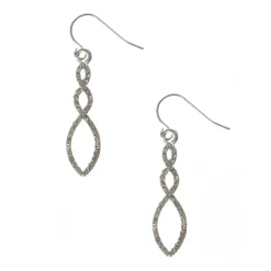 Claire's Pendantes-Pendants d'oreilles torsadés en pierre en strass