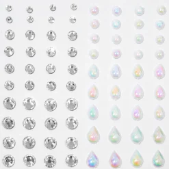 Claire's Accessoires Coiffure-Perles de cheveux irisées en forme de goutte d'eau sirène - Lot de 80