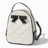 Claire's Sacs À Dos-Petit sac à dos coquet matelassé blanc avec nœud