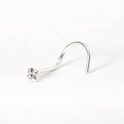 Claire's Bijoux Premium|Bijoux De Piercing-Piercing de nez avec strass classique 0,6 mm couleur argentée