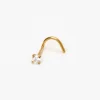 Claire's Bijoux Premium|Bijoux De Piercing-Piercing de nez à griffes avec strass 0,8 mm couleur titanée et couleur dorée