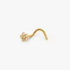 Claire's Bijoux Premium|Bijoux De Piercing-Piercing de nez 0,8 mm fleur décorée couleur dorée et couleur titanée