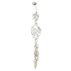 Claire's Clous D'oreilles|Bijoux De Piercing-Piercing de nombril attrape-rêves couleur argentée en zircon cubique d’imitation 14 g