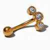 Claire's Bijoux De Piercing-Piercing de nombril couleur dorée 1,6 mm triple en zircon cubique