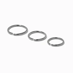 Claire's Bijoux Premium|Bijoux De Piercing-Piercings de nez aux designs variés 0,8 mm couleur argentée - Lot de 3