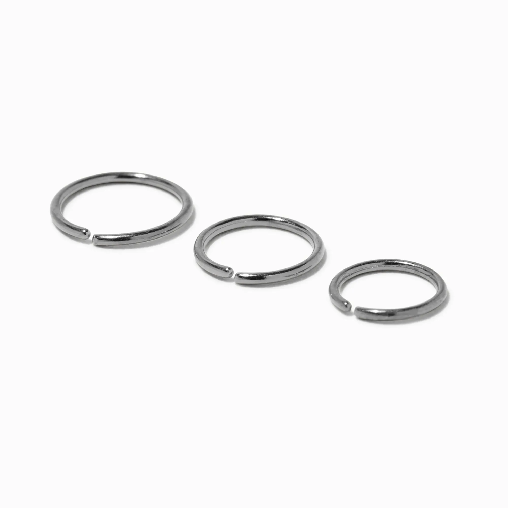 Claire's Bijoux Premium|Bijoux De Piercing-Piercings de nez aux designs variés 0,8 mm couleur argentée - Lot de 3