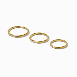 Claire's Bijoux Premium|Bijoux De Piercing-Piercings de nez aux designs variés 0,8 mm couleur dorée - Lot de 3