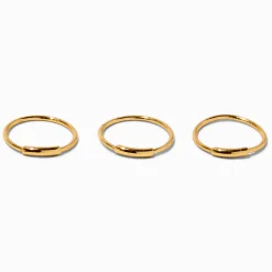 Claire's Bijoux De Piercing-Piercings de nez barre 0,6 mm couleur argentée et couleur dorée - Lot de 3