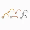 Claire's Bijoux De Piercing-Piercings de nez mélange de matériaux 0,8 mm en zircon cubique et acier inoxydable en métaux mixtes - Lot de 6