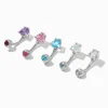 Claire's Bijoux De Piercing-Piercings de nombril 1,6 mm avec strass et cœurs pastel - Lot de 5