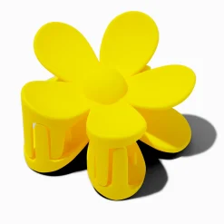 Claire's Barrettes Et Pinces-Pince à cheveux de taille moyenne à fleurs jaune mate