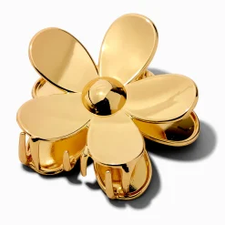 Claire's Barrettes Et Pinces-Pince à cheveux de taille moyenne fleur couleur dorée métallisée