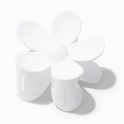 Claire's Barrettes Et Pinces-Pince à cheveux fleur mate - Blanc