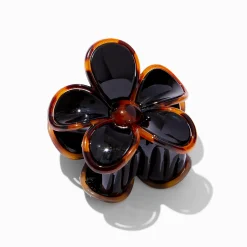 Claire's Barrettes Et Pinces-Pince à cheveux fleurs linéaires écaille de tortue noire