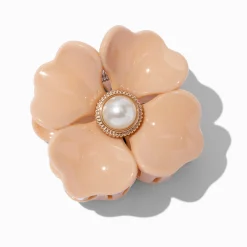 Claire's Barrettes Et Pinces-Pince à cheveux fleurs perles d'imitation beige