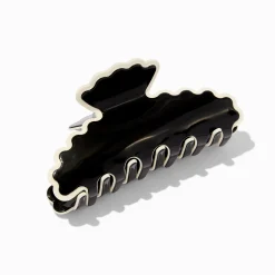 Claire's Barrettes Et Pinces-Pince à cheveux noire avec bordure festonnée crème