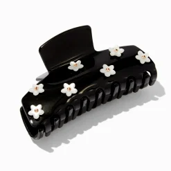 Claire's Barrettes Et Pinces-Pince à cheveux noire avec mini marguerites crème