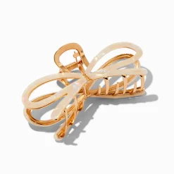 Claire's Barrettes Et Pinces-Pince à cheveux à nœud couleur dorée iridescente