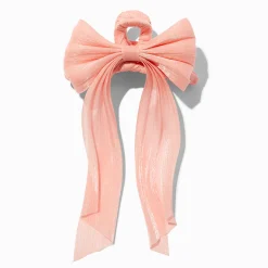 Claire's Barrettes Et Pinces-Pince à cheveux à nœud en organza orange pastel