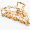Claire's Barrettes Et Pinces-Pince à cheveux ovale avec marguerites incrustées couleur dorée