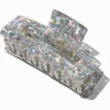 Claire's Barrettes Et Pinces-Pince à cheveux rectangulaire paillettes couleur argentée