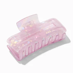 Claire's Barrettes Et Pinces-Pince à cheveux rectangulaire rose iridescente