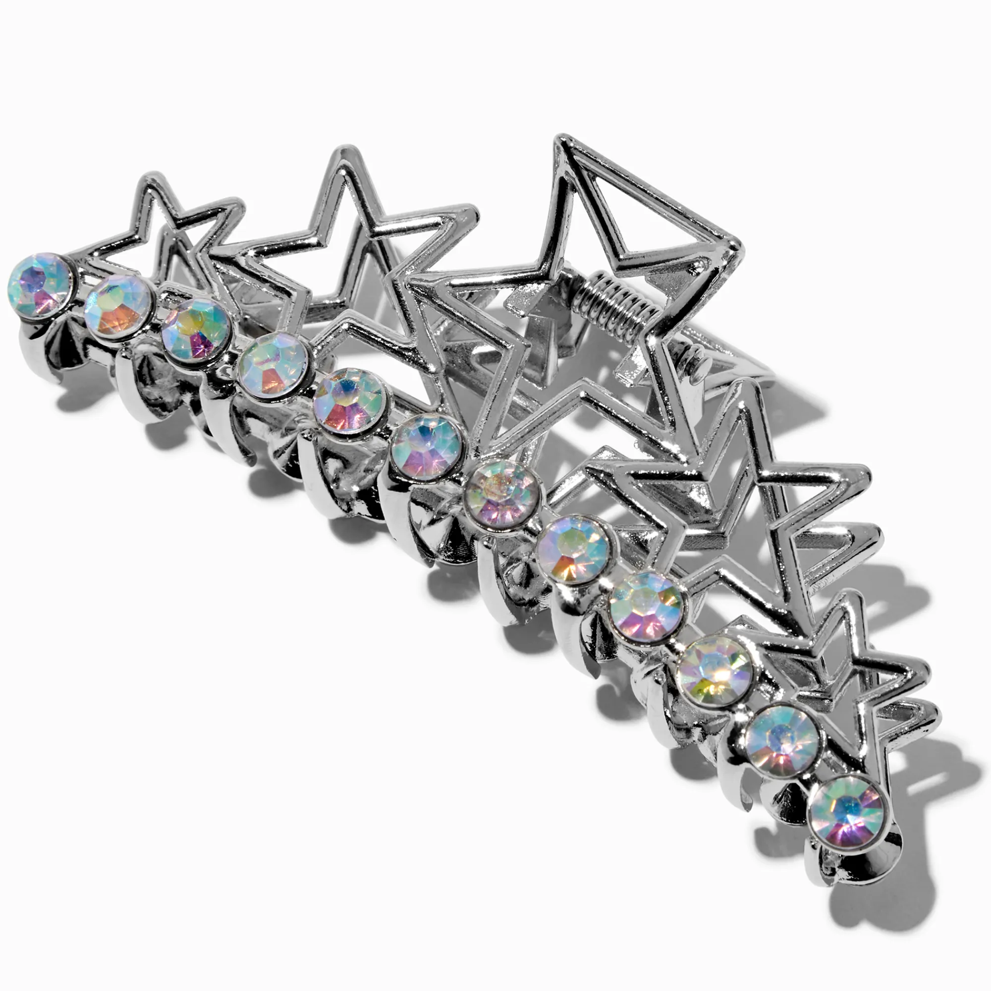 Claire's Barrettes Et Pinces-Pince à cheveux étoiles strass couleur argentée