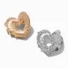 Claire's Barrettes Et Pinces-Pinces à cheveux cœurs texturés en métaux mixtes - Lot de 2