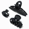 Claire's Barrettes Et Pinces-Pinces à cheveux de tailles variées noires mates (lot de 3)