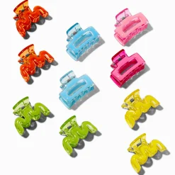 Claire's Barrettes Et Pinces-Pinces à cheveux gribouillis et rectangulaires fluo - Lot de 10