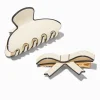 Claire's Barrettes Et Pinces-Pinces à cheveux nœud noire et crème - Lot de 2