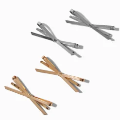 Claire's Barrettes Et Pinces-Pinces à cheveux à nœuds métalliques en métaux mixtes - Lot de 4