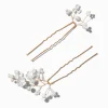Claire's Barrettes Et Pinces-Épingles à cheveux bouquet de fleurs et perles d’imitation blanches - Lot de 2