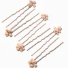 Claire's Barrettes Et Pinces-Épingles à cheveux bulles perles d’imitation couleur doré rose - Lot de 6