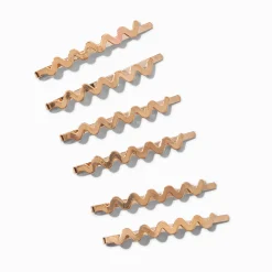 Claire's Barrettes Et Pinces-Épingles à cheveux ondulées couleur dorée - Lot de 6