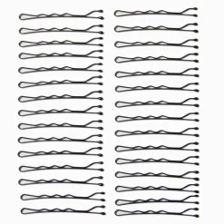 Claire's Barrettes Et Pinces-Épingles plates basiques - Noir, Lot de 30