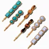 Claire's Barrettes Et Pinces-Épingles plates western cowgirl en turquoise d'imitation - Lot de 6