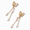 Claire's Pendantes-Pink Butterfly Fringe Drop Earrings