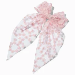 Claire's Noeuds Pour Cheveux|Barrettes Et Pinces-Pink Daisy Lace Hair Bow Clip