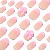 Claire's Ongles-Pink 3D Bow Stiletto Press On Vegan Faux Nail Set - 24 Pack