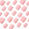 Claire's Ongles-Pink Glossy Short Square Vegan Faux Nail Set - 24 Pack