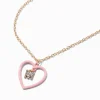 Claire's Colliers-Pink Heart Initial Pendant Necklace - M