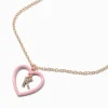 Claire's Colliers-Pink Heart Initial Pendant Necklace - K