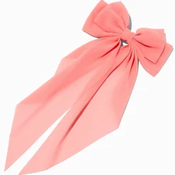Claire's Noeuds Pour Cheveux|Barrettes Et Pinces-Pink Long Tail Hair Bow Clip