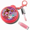 Claire's Lèvres|Porte-clés-Pink Sticker Club Hair Brush & Lip Gloss Keyring