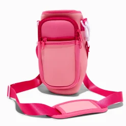 Claire's Gourdes Et Tasses-Porte-bouteille d’eau à bandoulière style color block rose