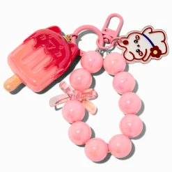 Claire's Porte-clés-Porte-clés bracelet glace à l'eau chat rose
