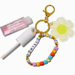 Claire's Lèvres|Porte-clés-Porte-clés bracelet gloss breloque marguerite « Chill »
