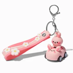 Claire's Porte-clés-Porte-clés bracelet voiture lapin rose